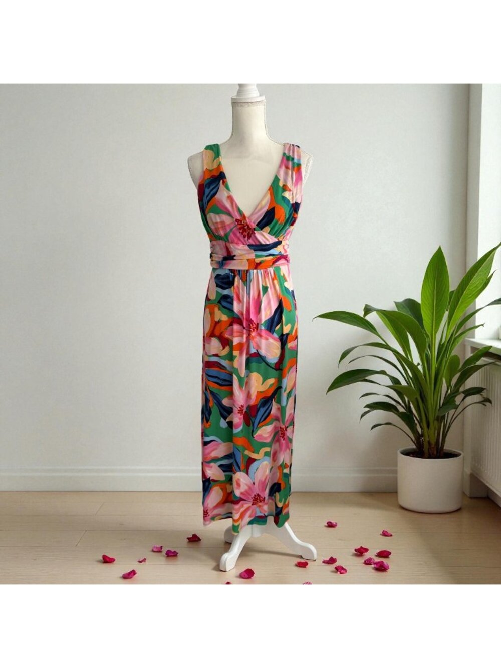 PAPPAGALLO Multicolor Floral Maxi Dress Size Small